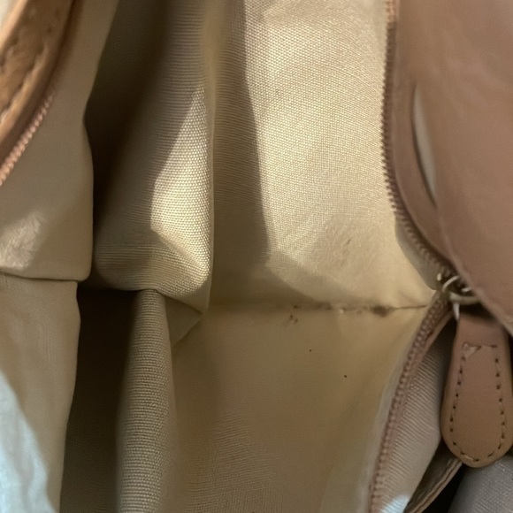 Cole Haan "Bailey" Beige Leather Convertible Hobo - Picture 5 of 10